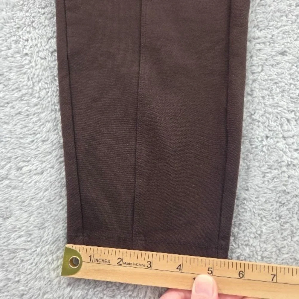 Intro Love The Fit Ponte‎ Pants Women's 3X Chocolate Brown Stretch Front Seam